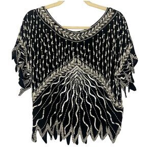 Vintage Sho Max Bead & Sequin Detail Shirt Women's Size Large